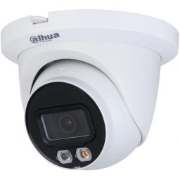 Camera supraveghere IP Dome cu iluminare duala Dahua WizSense IPC-HDW2449TM-S-IL-0280B, 4 MP, 2.8 mm, lumina alba/IR 30 m, slot card, microfon, PoE, Alb