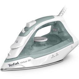 Fier de calcat cu abur Tefal Virtuo FV2C42E0, 2000W, jet de abur 120 g/min, abur variabil 0-27 g/min, rezervor apa 240 ml, talpa ceramica, varf de precizie, sistem anticalcar, protectie antipicurare, verde/alb