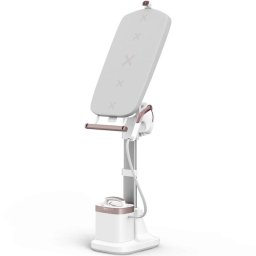 Aparat de calcat vertical cu abur Tefal Ixeo Vision QT1811E0, 2170W, jet de abur 200 g/min, abur variabil 0-80 g/min, 3 trepte putere, rezervor 1.2L, incalzire in 70 sec, oprire automata, alb/roz