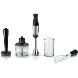 Mixer vertical Bosch ErgoMaster MSM6M633, 1000 W, Inox, minitocator, tel, pasator,vas gradat, Cutit QuattroBlade System Pro cu 4 lame si AntiSplash, Inox/negru