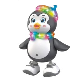 Jucarie interactiva Pinguin dansator cu lumini si sunete, 21x16,5x11 cm, 3 ani+