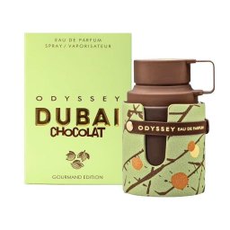 Armaf Odyssey Dubai Chocolate - Apă de parfum (EDP) - Categorie olfactivă: Gourmand (oriental-vanilla) - Note vârf: Cafea, Fistic, Alună, Praline, Knafeh - Note mijloc: Ciocolată, Vanilie, Cardamom - Note bază: Caramel, Amberwood, Tonka