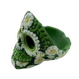 Scrumiera Half Mexican Skull Verde