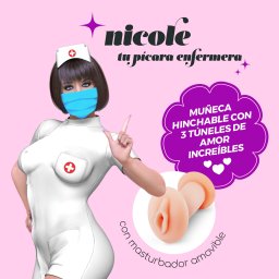 Papusa gonflabila Nicole The Nurse Stroker