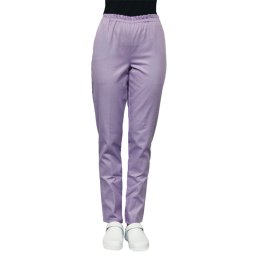 Pantaloni medicali cu elastan lila, model dama, cu snur si doua buzunare laterale