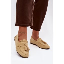 Mocasini de damă cu ciucuri, galbeni Marilisse