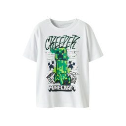 NAME IT Tricou 'NKMDI MINECRAFT' verde / verde măr / negru / alb