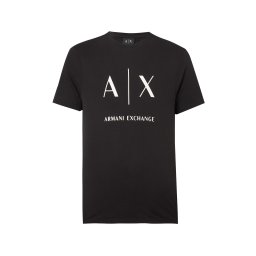 ARMANI EXCHANGE Tricou negru / alb