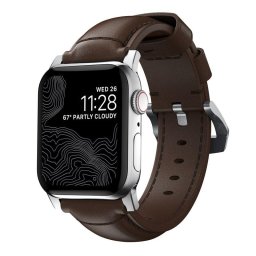 Bratara fitness Nomad Traditional Band, silver/brown - AW Ultra 2/1 (49mm) 9/8/7 (45mm)/6/SE/5/4 (44mm)/3/2/1 (42mm)