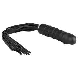 Easytoys - Flogger și dildo din silicon 2 în 1 - negru