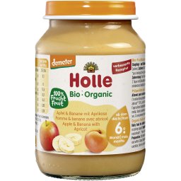 Piure de mere, banane si caise pentru copii, + 6 luni, fara gluten bio 190g
