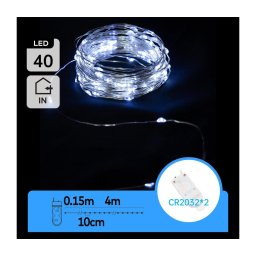 Aigostar - Ghirlandă LED 40xLED/2x3V 4m alb rece