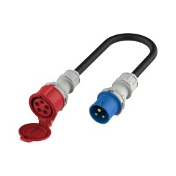 Adaptor pentru mașini electrice CEE 16A (albastru, monofazat) la CEE 16A