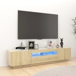 Comoda TV cu lumini LED, stejar sonoma, 180x35x40 cm GartenMobel Dekor