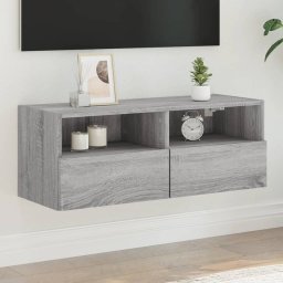 Comoda TV de perete, gri sonoma, 80x30x30 cm, lemn prelucrat GartenMobel Dekor