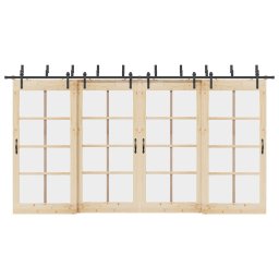 Set feronerie pentru usi glisante, negru, 427 cm, otel GartenMobel Dekor