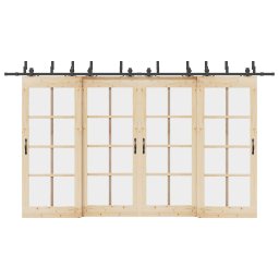 Set feronerie pentru usi glisante, negru, 400 cm, otel GartenMobel Dekor