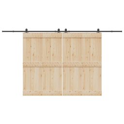Set feronerie pentru usi glisante, negru, 400 cm, otel GartenMobel Dekor