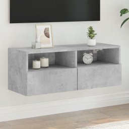 Comode TV de perete, gri beton, 80x30x30 cm, lemn prelucrat GartenMobel Dekor