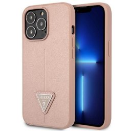 Husa Guess GUHCP14XPSATLP iPhone 14 Pro Max 6,7 "pink / pink hardcase SaffianoTriangle Logo