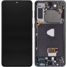 Piese si componente Display cu Touchscreen Samsung Galaxy S21+ 5G G996, cu Rama, Negru, Service Pack GH82-27268A