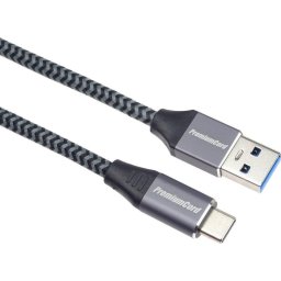 USB PremiumCord USB-A - USB-C 1 m Black/Grey