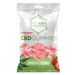 Jeleuri cu 300mg ulei CBD MediCBD Ursuleti Capsuni 100g