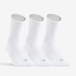 Set 3 perechi Şosete lungi tenis RS 500 Alb