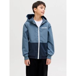 Jack & Jones Jacheta softshell, baieti, cu gluga, Regular fit, Albastru (SELECTATI MARIMEA: 164 cm)