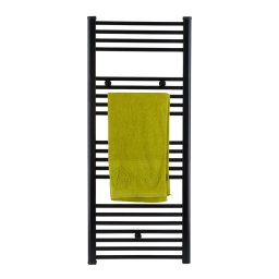 Calorifer de baie (portprosop), otel, drept, Elegant Black, 1200x500 mm, 672W,