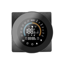 Termostat inteligent WiFi SmartWise, compatibil cu aplicatia COLOR eWeLink, tip „C” (contact uscat), panou frontal negru, afișaj tactil color