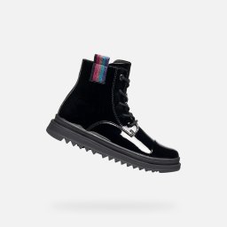 Black Girls Ankle Boots Geox Gillyja - Girls