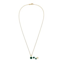 ELLI Set de bijuterii auriu / verde smarald