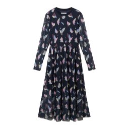 TOM TAILOR DENIM Rochie albastru închis / galben deschis / mov mură / roz deschis