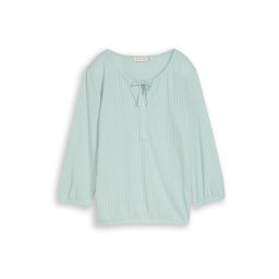 TOM TAILOR Bluză verde mentă / alb