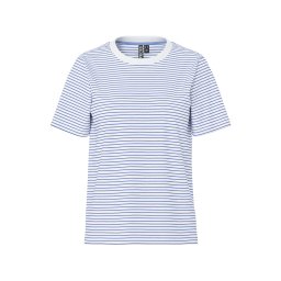 PIECES Tricou 'PCRIA' albastru / alb