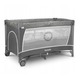 Lionelo Patut pliant cu nivel suplimentar si arcada, Flower, Gri