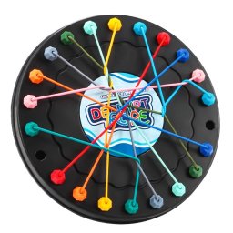 Joc Puzzle cu Șnururi, Dezleaga Nodurile Colorate, Antistres pentru Toata Familia, 18 x 18 cm