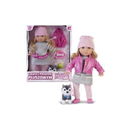 Lalka Natalia z pieskiem pluszowym 35 cm