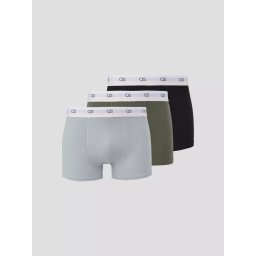 Q/S by s.Oliver Underwear barbati Set 3 perechi de boxeri, Gri/Verde/Negru (SELECTATI MARIMEA: XL)