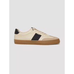 s.Oliver Sneakers barbati, cu detalii, in dungi, Bej (SELECTATI MARIMEA: 45)