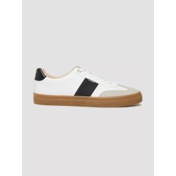 s.Oliver Sneakers barbati, cu detalii, in dungi, Alb (SELECTATI MARIMEA: 41)