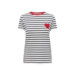 ONLY T-Shirt Onlheart Life S/S 15318959 11-4201 TCX cloud dancer/night sky/red heart