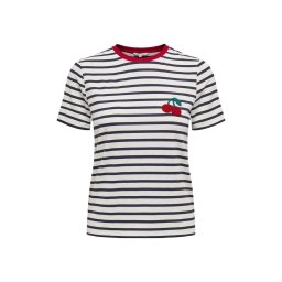 ONLY T-Shirt Onlheart Life S/S 15318959 11-4201 TCX cloud dancer/night sky/red cherry
