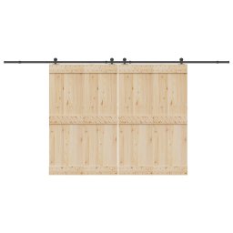 Set feronerie pentru usi glisante, negru, 427 cm, otel GartenMobel Dekor