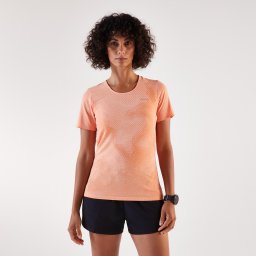 Tricou de alergare Kiprun Run 500 Confort Portocaliu Damă