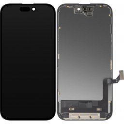 Display cu Touchscreen MP compatibil cu Apple iPhone 15, cu Rama, Versiune Soft OLED FHD Diagnostic, Negru