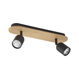 Spot TOP WOOD 2xGU10/10W/230V negru/lemn
