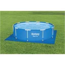 Prelata protectie baza piscina bestway, 335x335 cm, material polietilena, albastru, bw58001