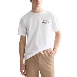 SCOTCH & SODA T-Shirt Chest Artwork Regular Fit 183186 101 bright white